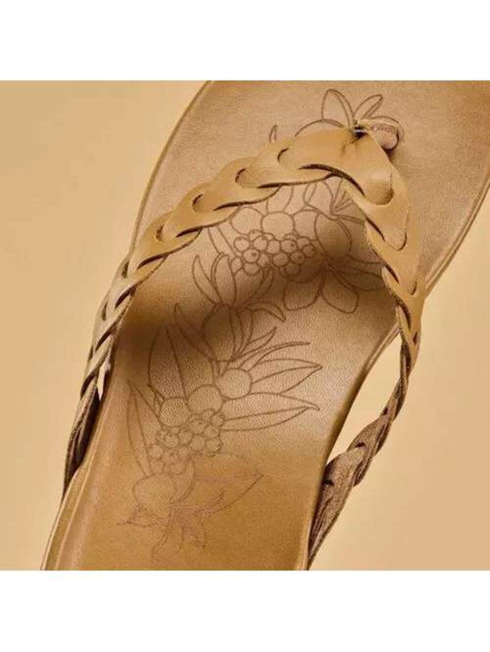 OluKai Lei Women's Tan Braided Leather Flip Flop Sandals Size 8W NWT